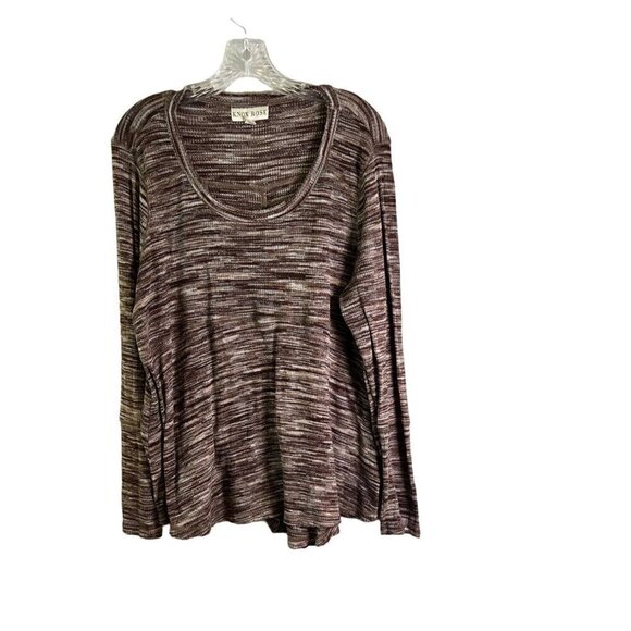 Knox Rose Sweaters - KNOX Rose Women's Sweater Brown & Beige Stripes Long Sleeves Size XXL